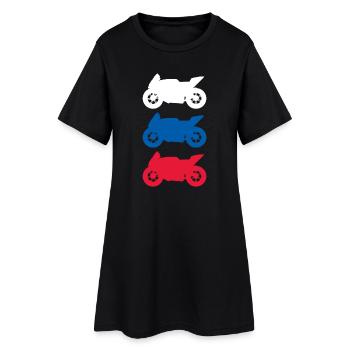 Motard du drapeau russe Motorsport Biker - Robe T-shirt Femme - noir - Devant
