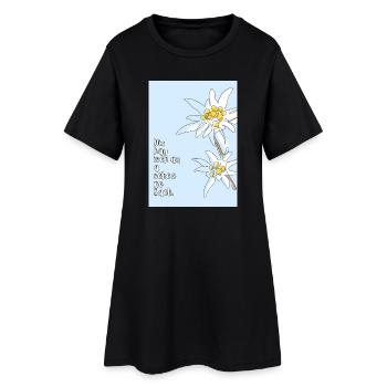Edelweiß - Frauen T-Shirt-Kleid - Schwarz - Vorne