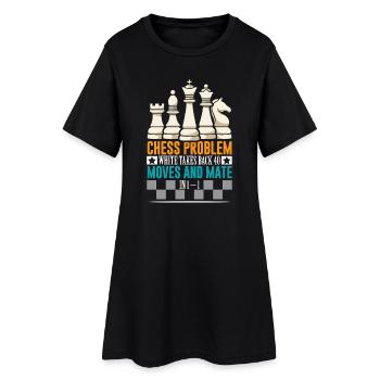 Chess Chess Player Chessboard - Women’s T-Shirt Dress - black - Front