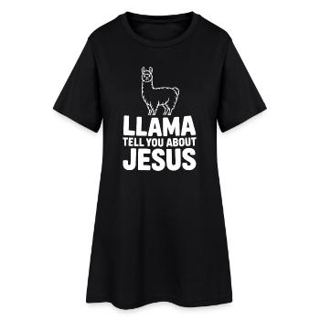 Llama te parle de Jésus - Robe T-shirt Femme - noir - Devant