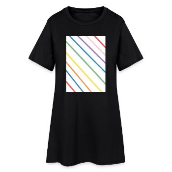 Creativity-Time - Frauen T-Shirt-Kleid - Schwarz - Vorne
