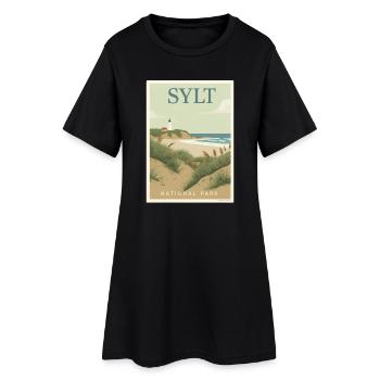 Sylt Vintage Poster | North Sea Germany - Women’s T-Shirt Dress - black - Front