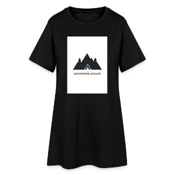 Adventure Awaits Berge Design - Frauen T-Shirt-Kleid - Schwarz - Vorne