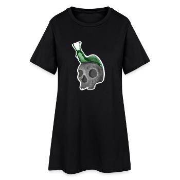 Skull with snail - Women’s T-Shirt Dress - black - Front