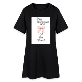 Süßestes Mädchen mit dem Band - Frauen T-Shirt-Kleid - Schwarz - Vorne