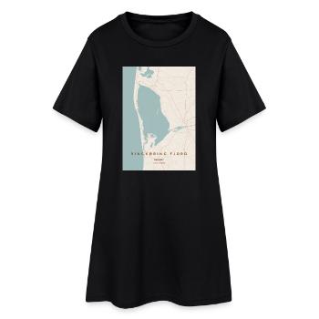 Danemark du fjord de Ringkøbing - Robe T-shirt Femme - noir - Devant