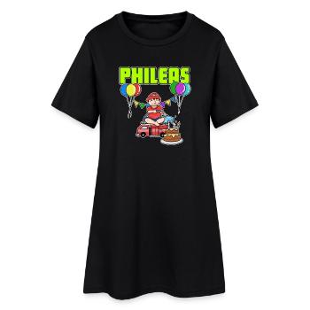 cadeau sapeurs-pompiers Phileas - Robe T-shirt Femme - noir - Devant
