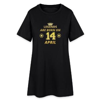 légendes nées anniversaire 14 Avril - Robe T-shirt Femme - noir - Devant