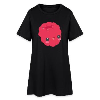 Framboise douce - framboise douce avec un sourire - Robe T-shirt Femme - noir - Devant