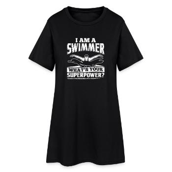 Drôle de natation Natation shirt Je suis un - Robe T-shirt Femme - noir - Devant