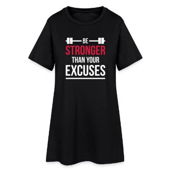 Soyez plus fort que vos excuses EPS blanc de remise en forme - Robe T-shirt Femme - noir - Devant