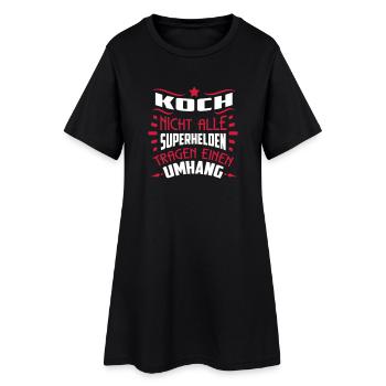 Koch! Superheld ohne Umhang - SHIRTBUBBLE - Frauen T-Shirt-Kleid - Schwarz - Vorne