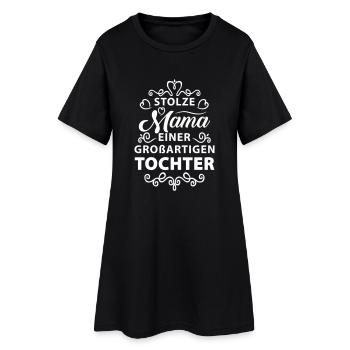 Stolze Mama einer großartigen Tochter - Frauen T-Shirt-Kleid - Schwarz - Vorne