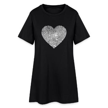 Fingerabdruck Herz - Robe T-shirt Femme - noir - Devant