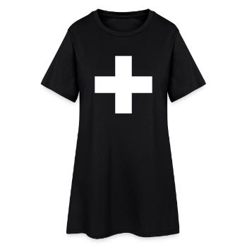 cross - Women’s T-Shirt Dress - black - Front