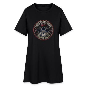 Pilote de chasse. Combat chemise pilote. - Robe T-shirt Femme - noir - Devant