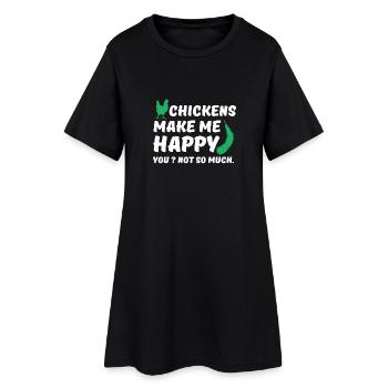 Les poulets me rendent heureux - Robe T-shirt Femme - noir - Devant