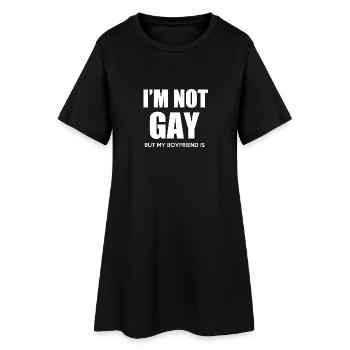 Je ne suis pas gay mais mon copain est - Robe T-shirt Femme - noir - Devant