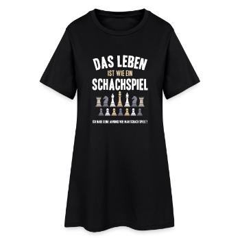 Leben wie ein Schachspiel - Frauen T-Shirt-Kleid - Schwarz - Vorne