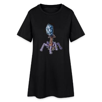 Virus Bacteriophage - Frauen T-Shirt-Kleid - Schwarz - Vorne