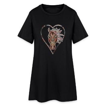 Noble horse head for horse lover Horse horse - Women’s T-Shirt Dress - black - Front