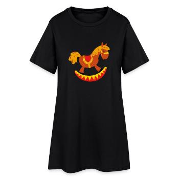 cheval à bascule - Robe T-shirt Femme - noir - Devant