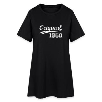 1960 - Frauen T-Shirt-Kleid - Schwarz - Vorne