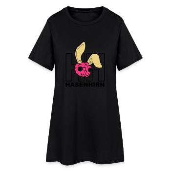Hasenhirn - Frauen T-Shirt-Kleid - Schwarz - Vorne
