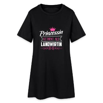 Landwirtin Shirt · Landwirtschaft · Prinzessin - Frauen T-Shirt-Kleid - Schwarz - Vorne