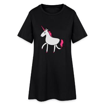 Cute Unicorn - Frauen T-Shirt-Kleid - Schwarz - Vorne