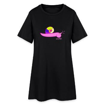 Schnecke als Einhorn - Frauen T-Shirt-Kleid - Schwarz - Vorne
