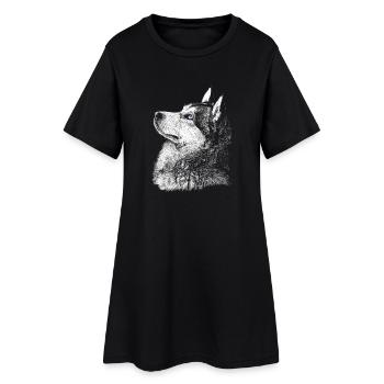 Husky - Robe T-shirt Femme - noir - Devant