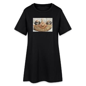 Bouledogues français deux chiots mignons - Robe T-shirt Femme - noir - Devant