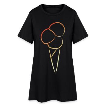 Croquis de crème glacée vintage - Robe T-shirt Femme - noir - Devant