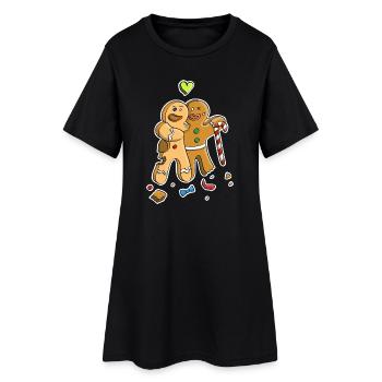 Bonhomme en pain d’épice / Figurines Amitié & Querelle - Robe T-shirt Femme - noir - Devant