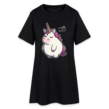 Witziges Einhorn Nö - Frauen T-Shirt-Kleid - Schwarz - Vorne