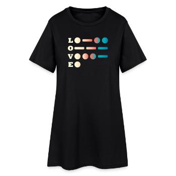 Love Morse Code - Women’s T-Shirt Dress - black - Front