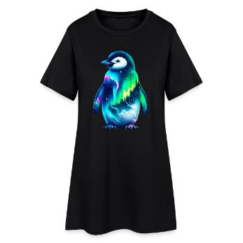 Manchot aurore boréale - Robe T-shirt Femme - noir - Devant