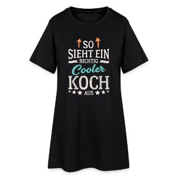 So sieht ein richtig cooler Koch aus - Frauen T-Shirt-Kleid - Schwarz - Vorne