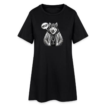 Sweat à capuche Wolfhound Streetwear - Robe T-shirt Femme - noir - Devant