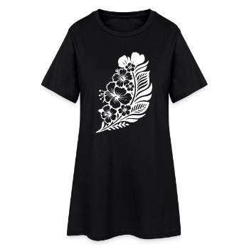 Motif floral tropical pour les vêtements d’été - Robe T-shirt Femme - noir - Devant
