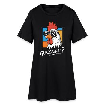 Coq drôle avec impression de lunettes de soleil - Robe T-shirt Femme - noir - Devant