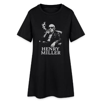 Henry Miller Noir Portrait Tee - Women’s T-Shirt Dress - black - Front