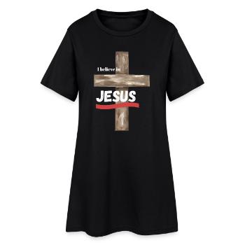 Je crois en JÉSUS - Robe T-shirt Femme - noir - Devant