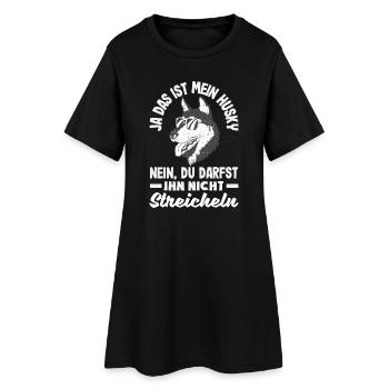 Drôle Husky Husky Propriétaire Husky Propriétaire Cadeau - Robe T-shirt Femme - noir - Devant