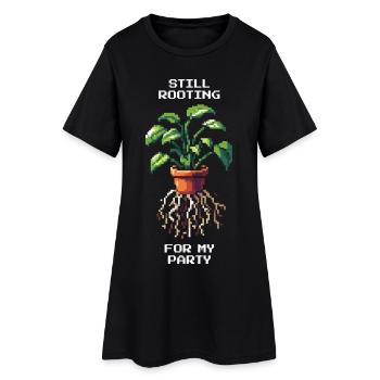 Je suis toujours à l’affût de mon parti | Humour végétal - Robe T-shirt Femme - noir - Devant