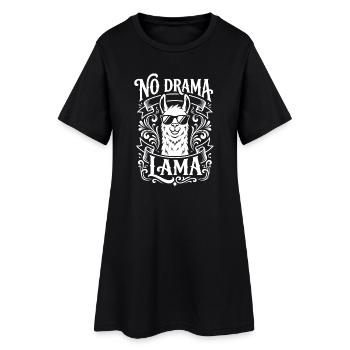 No Drama Lama avec des lunettes de soleil - Robe T-shirt Femme - noir - Devant