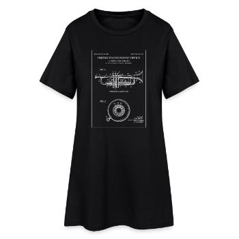 Illustration du plan de brevet de trompette - Robe T-shirt Femme - noir - Devant