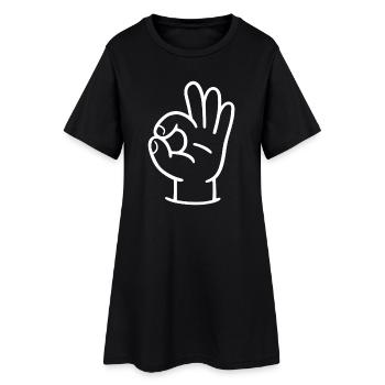 Ok main - Robe T-shirt Femme - noir - Devant