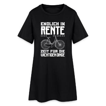 Endlich In Rente Fahrrad - Frauen T-Shirt-Kleid - Schwarz - Vorne